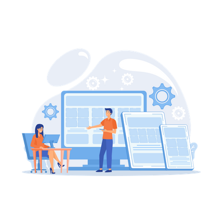 Adaptive mobile app interface  Illustration