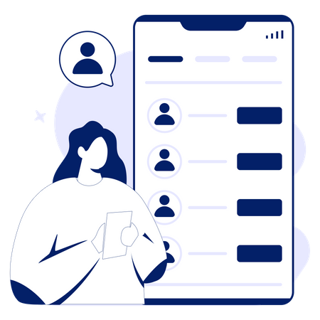 Add Friend on social media Illustration