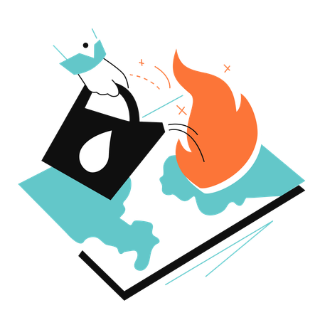 Add fuel to the fire  Illustration