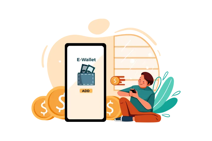 Add Money to wallet  イラスト