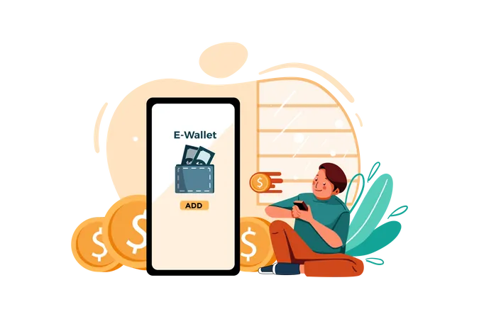 Add Money to wallet  Illustration