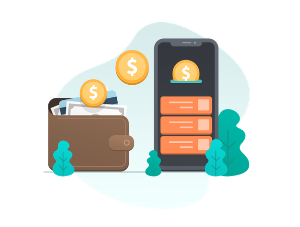 Add Money To Wallet  Illustration