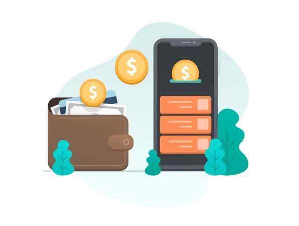 Add Money To Wallet  Illustration