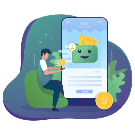 Add Money to wallet  Illustration
