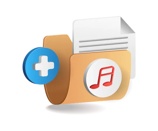 Add music playlist in storage folder  Illustration