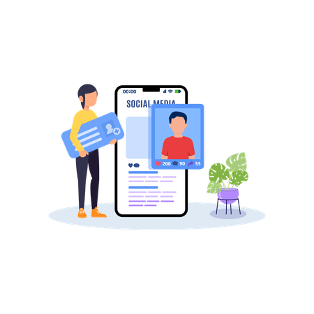 Add new friends on social media  Illustration