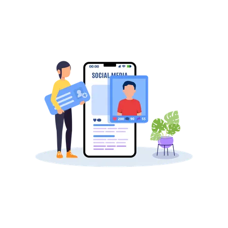 Add new friends on social media  Illustration