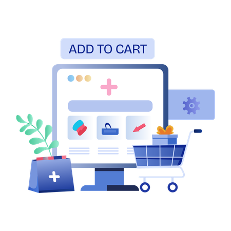 Add to Cart  option on system  Illustration