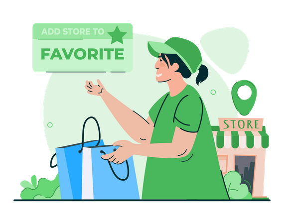 Add to favorite shop  Illustration