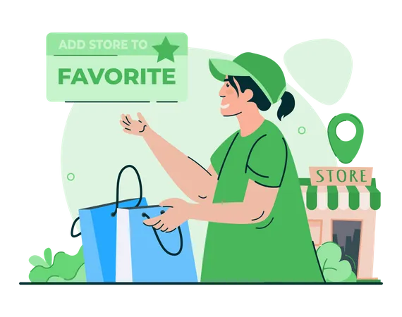 Add to favorite shop  Illustration