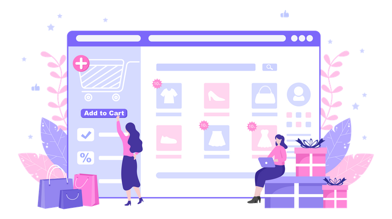 Add To Shopping Cart  Illustration