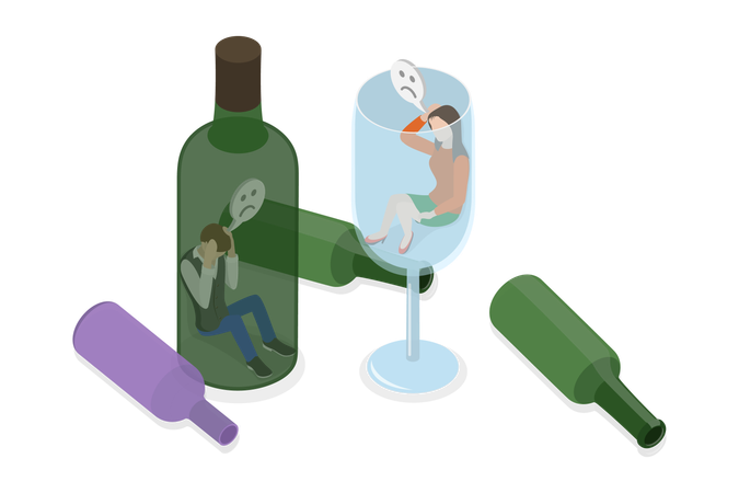 Addiction To Alcohol  Illustration