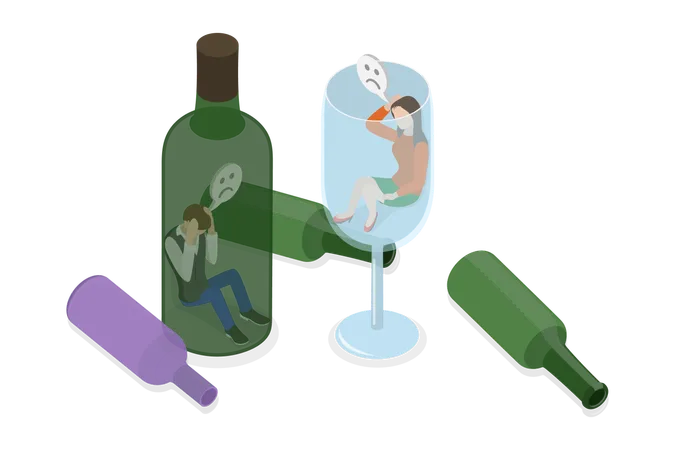 Addiction To Alcohol  Illustration