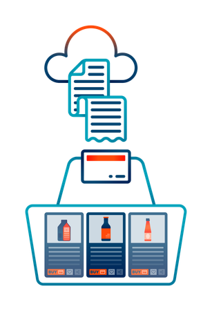 Adding items in shopping basket  Illustration