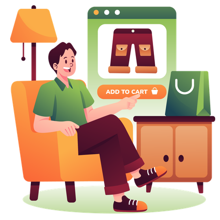 Adding product to shopping cart  Illustration