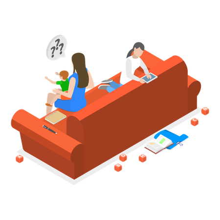 ADHD problem children with neurodevelopmental disorder  Illustration