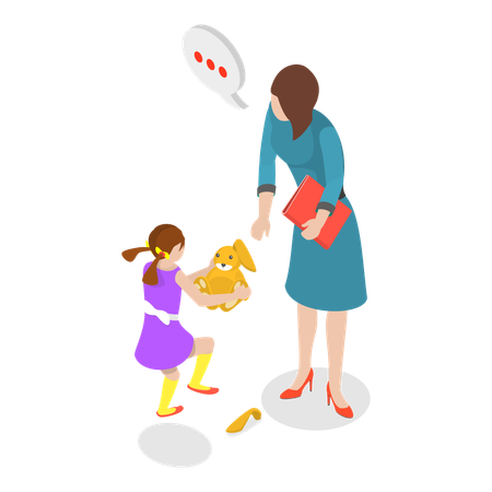 ADHD problem children with neurodevelopmental disorder  Illustration