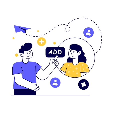 Adicionar amigos  Ilustração