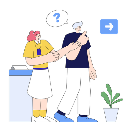 Admin greeting guest user  Illustration