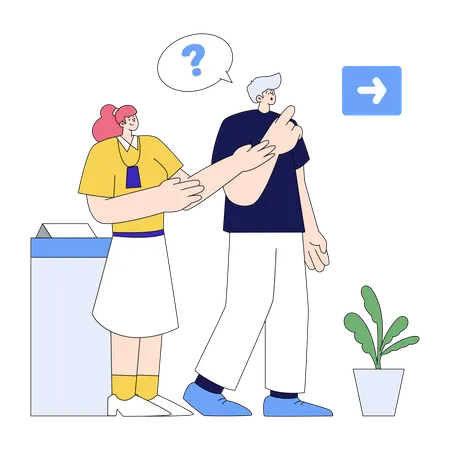 Admin greeting guest user  Illustration