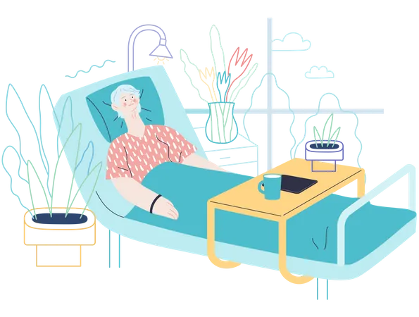 Admitted Patient in hospital Illustration