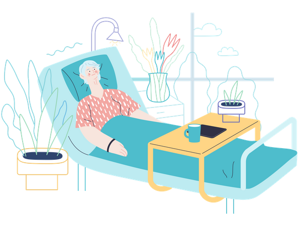 Admitted Patient in hospital  Illustration