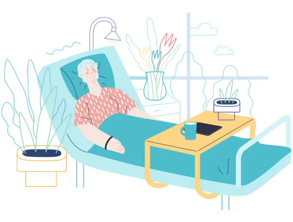 Admitted Patient in hospital  Illustration