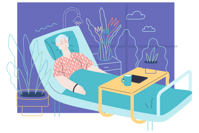 Admitted Patient in hospital  Illustration