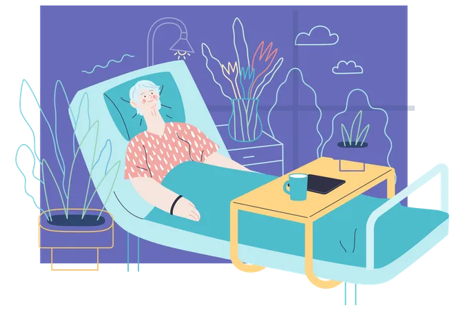 Admitted Patient in hospital  Illustration