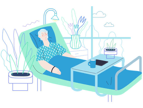 Admitted Patient in hospital  Illustration