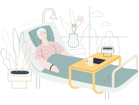 Admitted Patient in hospital  Illustration