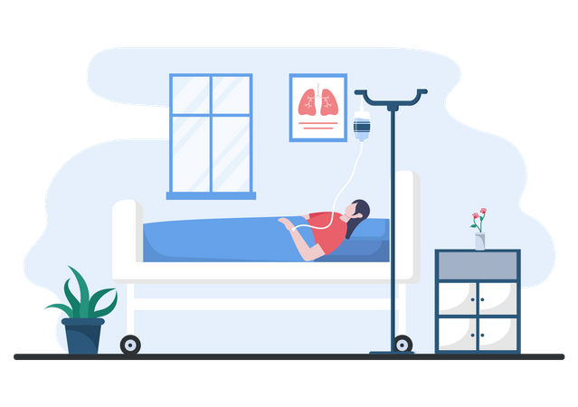 Admitted Patient in hospital  Illustration