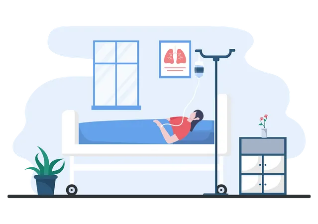 Admitted Patient in hospital  Illustration