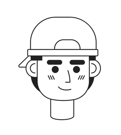 Adolescente con gorra de béisbol al revés  Ilustración