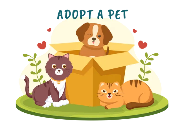 Adoptieren Sie ein Haustier  Illustration
