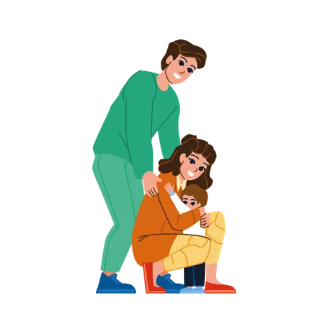 Adoption Kid Vector Child Family Happy Mother Young Together Little Smile Woman Adoption Kid Character People Flat Cartoon Illustration Illustration