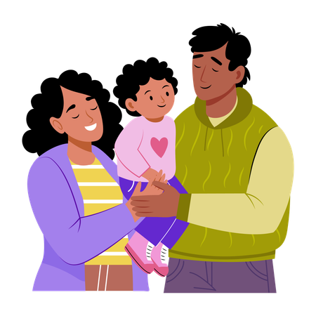 Adoptive family adopts an infant  Illustration
