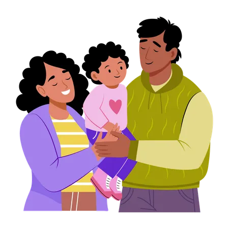 Adoptive family adopts an infant  Illustration