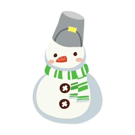 Adorable bonhomme de neige  Illustration