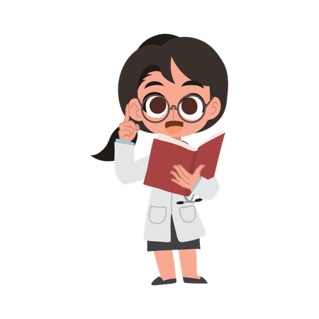 Adorable cartoon female doctor providing professional medical guidance  Illustration