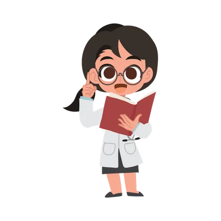 Adorable cartoon female doctor providing professional medical guidance  Illustration