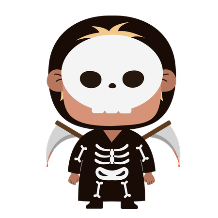 Adorable Grim Reaper  Illustration