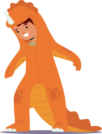 Adorable Child Character Dons Dinosaur Costume Complete With A Tail And Roaring Sound Effects Bringing Joy And Excitement To Their Playful Attire Cartoon People Vector Illustration Illustration