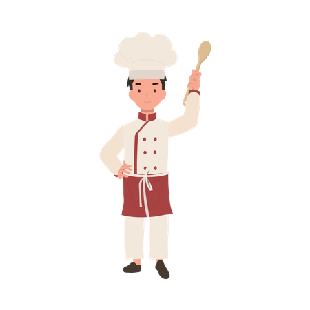 Adorable little chef boy in apron  Illustration