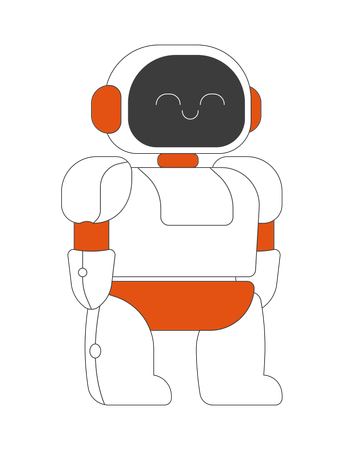 Adorable small humanoid robot with friendly smiling expression  Illustration