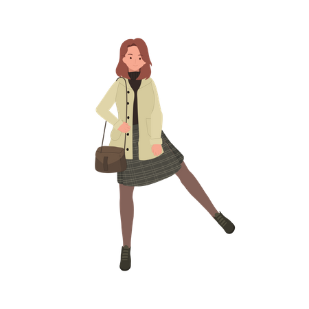 Adorable Teenage Woman  Illustration