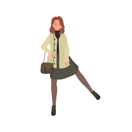 Adorable Teenage Woman  Illustration