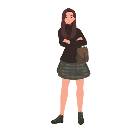 Adorable Woman standing  Illustration