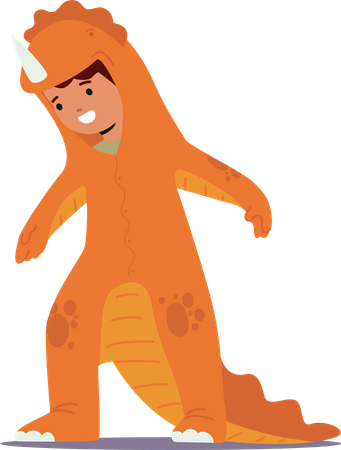 Adorável personagem infantil Dons Dinosaur Costume  Ilustração