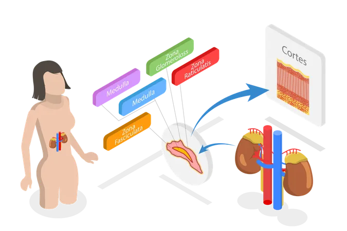 Adrenal Glands  Illustration